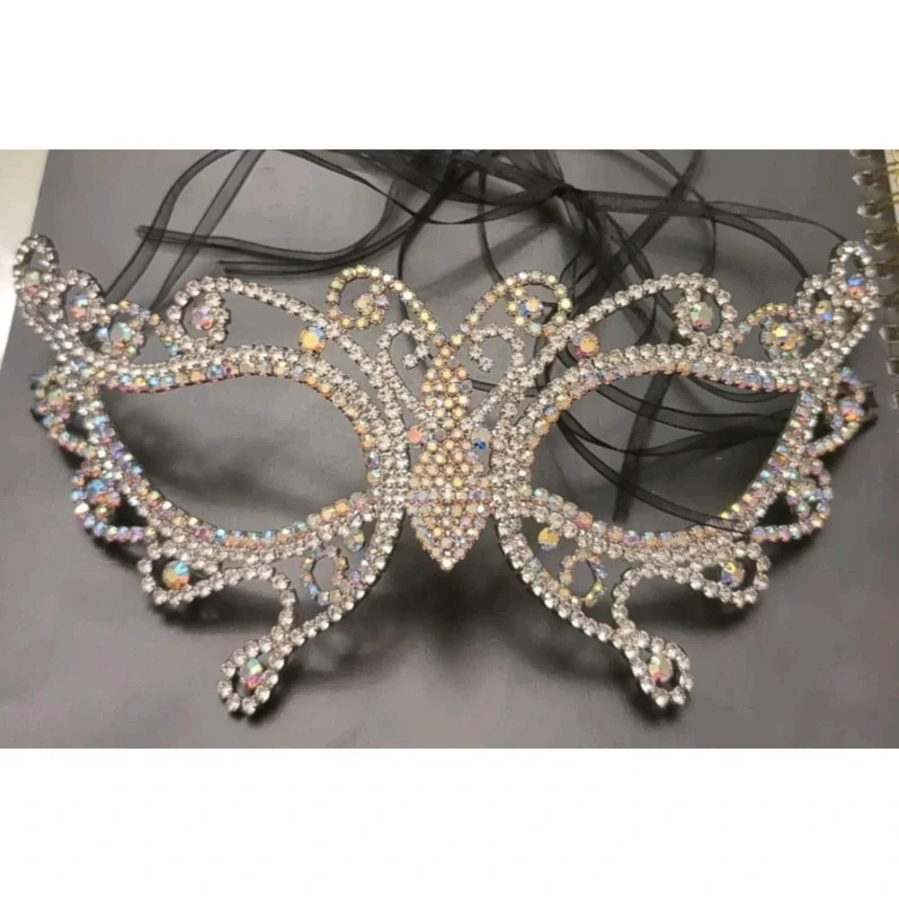 Pre-owned Masquerade Wedding Rhinestone Party Evening Prom‎ Mardi Gras